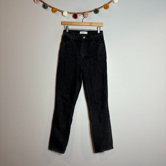 Abercrombie & Fitch Curve Love 90's Straight Ultra High Rise black jeans - Picture 1 of 5